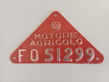 VECCHIA TARGA MOTORE AGRICOLO IN LAMIERINO ORIGINALE ANNI '60 - NUOVA!