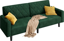 Divano Reclinabile Divanetto Trasformabile a 2 Posti Sofa Matrimoniale Con Bracc