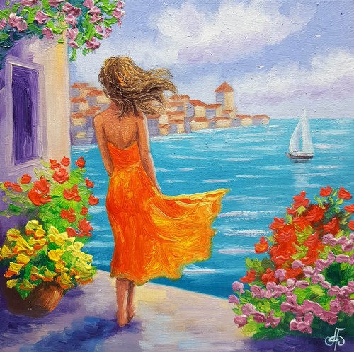 Dipinto olio originale donna - dipinto,