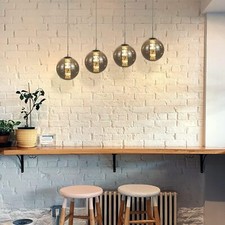 Lampada a sospensione 4 luci G9 altezza regolabile sospensione sfera vetro sala da pranzo cucina