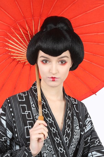Parrucca geisha nera - , capelli