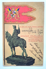 CARTOLINA POSTALE MILITARE DRAGONI GENOVA CAVALLERIA. PRIMI '900.