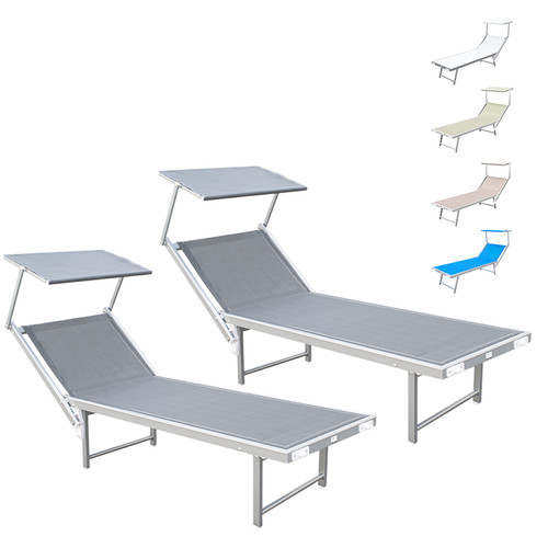 2pz lettino prendisole mare - lettino,