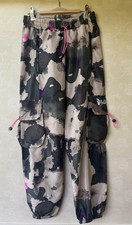 Pantaloni Cargo Militari Donna Disclaimer Con Accenti Rosa - Taglia S