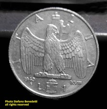 1 Lira del 1940 Regno d'Italia - Aquila - Re Vittorio Emanuele III - SPL ++