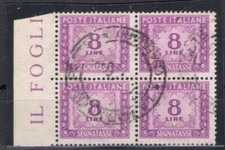 1955-81 Italia - Repubblica - Segnatasse n. 112 - 8 Lire Stelle - Blocco di quat