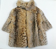 Soprabito Cappotto in Vera Pelliccia di Coyote, Bambino, Nuovo