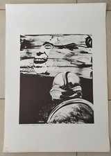 ♥ FRANCO MULAS LITOGRAFIA VINTAGE 1969 BIANCO E NERO 70X50 quadro surrealismo