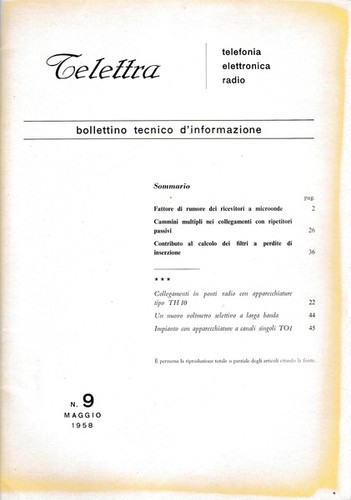 Telettra bollettino tecnico - telettra.,