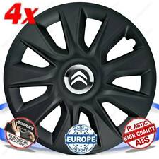 SET 4 BORCHIE RUOTA COPRI CERCHI CALOTTE 14 STRATOS BLACK PER CITROEN C2