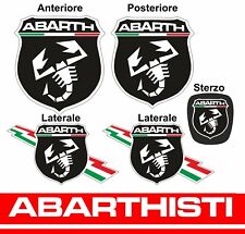 ABARTH KIT copriloghi adesivi stickers 500 595 695 competizione NERO-BIANCO