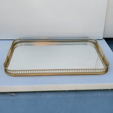 Vassoio Ottone  Vetro  Vintage
