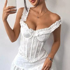 Corpetto Bianco Ricamato Con