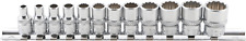 1/4 Kit Set 12 Chiavi Bussola in Pollice Pollici Poligonali Attacco 1/4" BGS2755