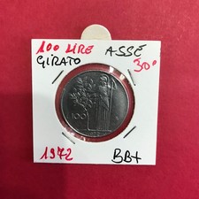 REPUBBLICA ITALIANA- 100 LIRE MINERVA 1972 ASSE RUOTATO 30° (RARA).