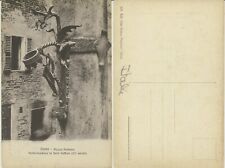 SIENA -PIAZZA POSTIERLA PORTA BANDIERA IN FERRO BATTUTO  CARTOLINA D'EPOCA