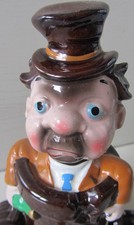 Bottiglia umoristica  in ceramica con tappo -4 bicchierini - Vintage! 