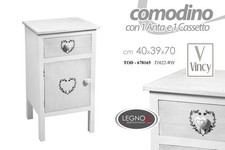 COMODINO ANTA CASSETTO SHABBY