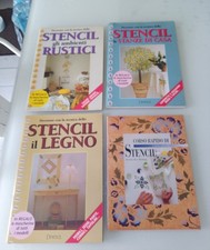 Set 4 pubblicazioni Stencil più 2 mascherine rustici legno stanze di casa corso