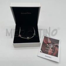 COLLANA PANDORA ARGENTATA 3 CHARM SFERA STRASS