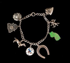 Vintage Argento Sterling Multicolore Ciondolo Nuovo Maglia Maine Scout Bassotto