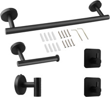 Porta Asciugamani Bagno, Set Accessori Bagno, 5 Pezzi, Da Parete, Comprendente 1