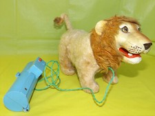 LATTA TIN TOYS MOBILE WIND UP LION LEONE PLASTICA STOFFA MECHANIC GIOCO VECCHIO