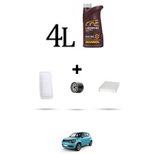 HOFFCAR Kit tagliando 3 FILTRI e 4L OLIO per Suzuki Ignis III 1.2 66kw dal 2016