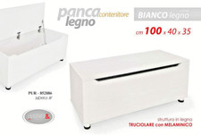 Panca legno bianca contenitore