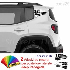 2 Adesivi Bandiera AMERICANA posteriore laterale per Jeep Renegade us army c#29