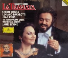 VERDI LA TRAVIATA 2 CD Deutsche Grammophon Pavarotti Studer Levine Opera Complet