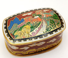SCATOLETTA CLOISONNE ORIENTALE  PORTA PILLOLE , DA COLLEZIONE