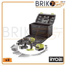 RYOBI R18DD3 TRAPANO AVVITATORE 18V 2 BATTERIE+ VALIGIA 100 ACCESSORI NO PERCUSS