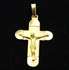 Croce in oro massiccio 18K vintage anni '80 Made in Italy crocifisso con Cristo