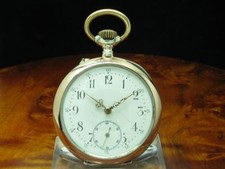 Orologio Da Tasca In Argento / Oro Open Face 800 / Diametro 47,6 Mm