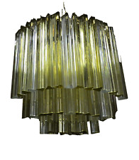 LAMPADARIO VENINI ANNI 70 VETRI TRILOBI DI MURANO