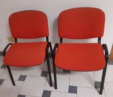 N. 2 SEDIE TESSUTO ROSSO SALA ATTESA/RIUNIONE SPEDIZIONE ESCLUSA!!!! LEGGI BENE