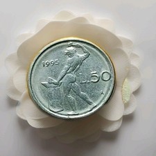 Rare Micro moneta 50 lire piccole 1955 Errore Di Conio 