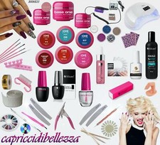 KIT RICOSTRUZIONE UNGHIE COMPLETO SILCARE 6 GEL COLOR LAMPADA LED FRESA NAIL ART