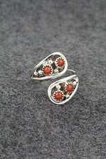 Coral & Sterling Silver Ring -