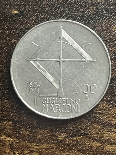 1974 italy 100 lire - lire, marconi