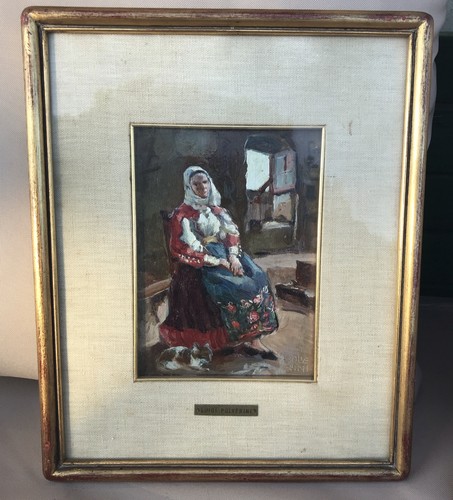 Quadro olio donna sarda - olio,
