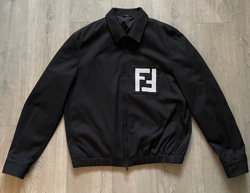 Fendi logo varsity bomber - logo,