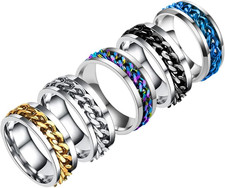 5 Anelli Da Uomo in Acciaio Inossidabile, Anelli Da Uomo, Anelli Di Decompressio