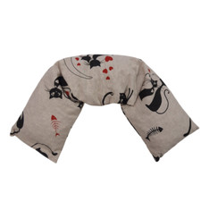 Fascia Scaldacollo con noccioli di ciliegia per cervicale con gatti 58x12cm