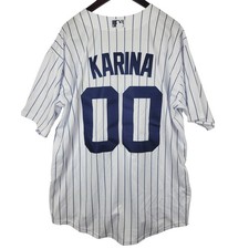 Nike New York Yankees MLB maglia da baseball gessato Karina #00 XXL