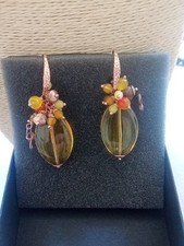 orecchini argento 925 Quarzo Citrino E Quarzi