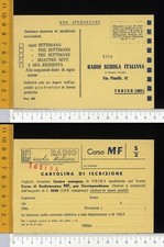 47583] TORINO - COMMERCIALE RADIO SCUOLA ITALIANA CARTOLINA ISCRIZIONE 1956