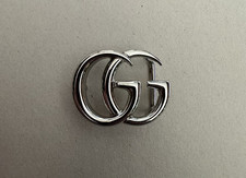 FIBBIA GUCCI LOGO GG - RUNNING - DOPPIA G MARMONT - COLORE ARGENTO - NUOVA