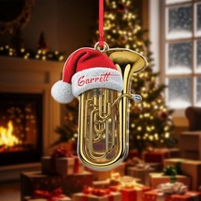 Hot Decorazione Natalizia Tuba Personalizzata 2D con Cappello Babbo Natale Personalizzata